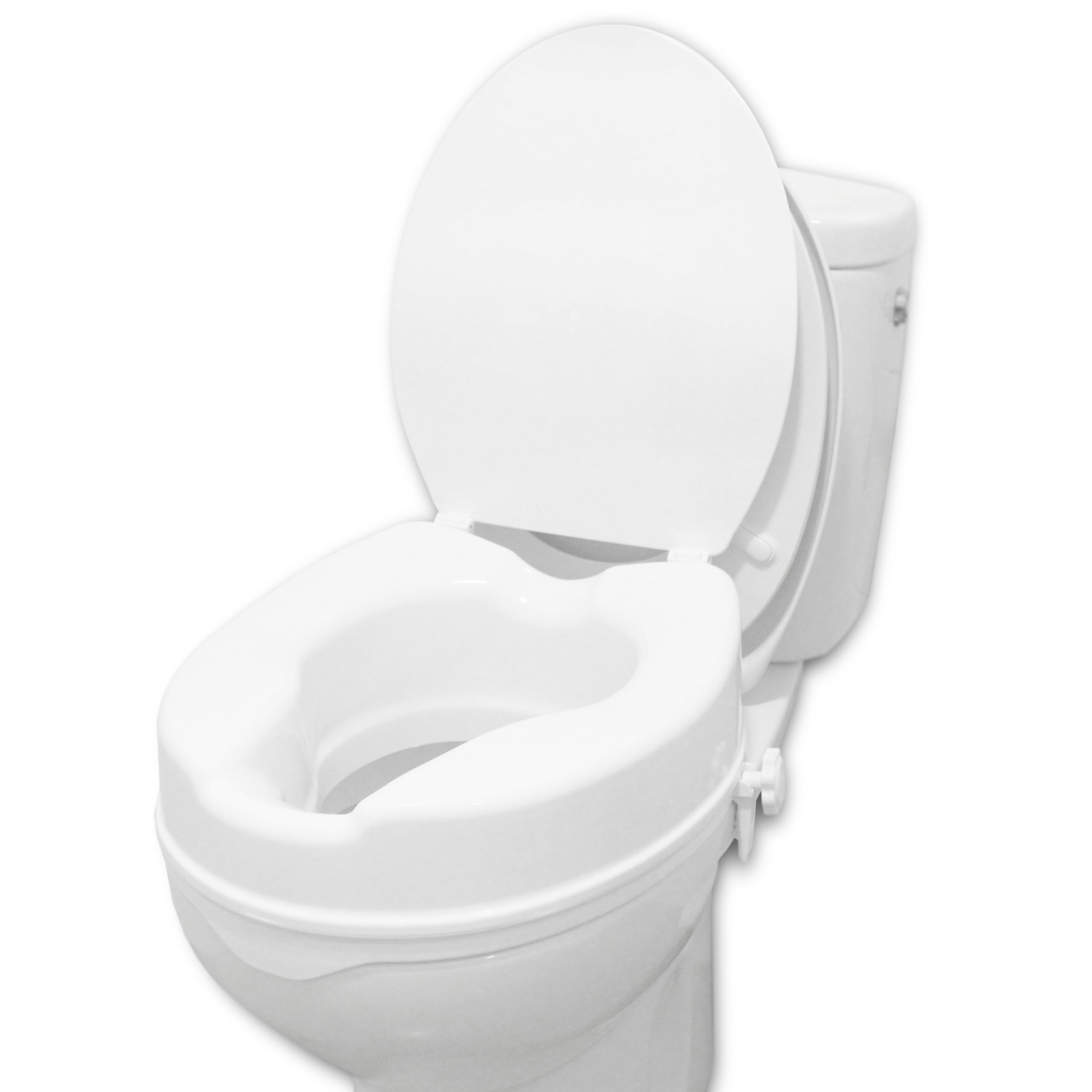 PEPE Mobility Rialzo WC per Anziani con Coperchio (10 cm), Alzawater per Protesi Anca, Universale, Disabili, Bianco