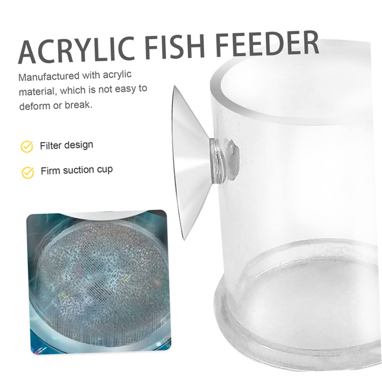 Happyyami 5stücke Acryl Fischfütterer Mit Saugnapf Futterring Für Aquarien Für Garnelen Und Kleine Tropische Fische Langlebig Und Leicht Zu Reinigen Für Süß Und Salzwasser Geeignet
