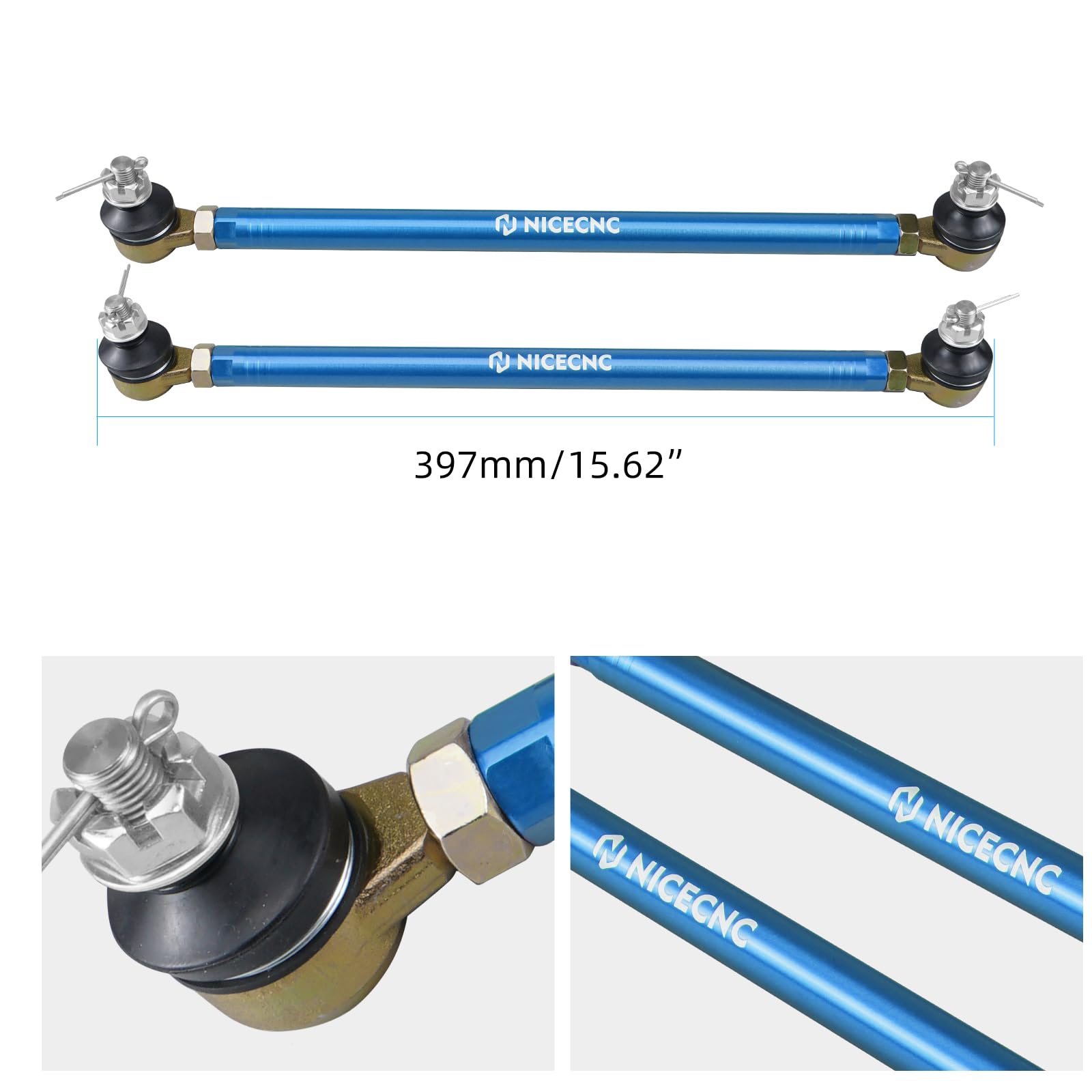 NICECNC Tiges de direction et embouts de tige de direction compatibles avec Yamaha Raptor 700 YFM700 2013 2015-2023, Raptor 700 YFM700R 2006 2007 2008 2014, Raptor 700R YFM700R 2009-2013 2015-2023 Kit