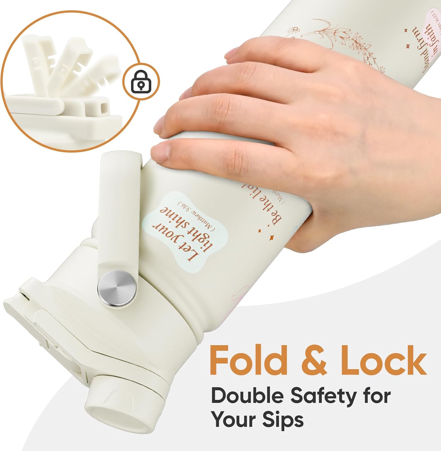 24 oz Christian Water Bottle, 2-in-1 Lid, Straw & Spout, Insulated, Leak Proof, Keep Cold, Stainless Steel, Metal, Reusable, Birthday Gifts for Christian Women, Cupholder Friendly, Christian - Image 8