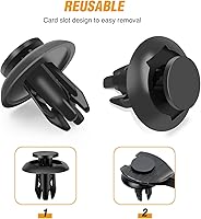 Vista 6 de GOOACC 60 piezas Fender Liner cubierta de parachoques protector contra salpicaduras tornillo de cabeza hexagonal con tuercas de nailon U clips