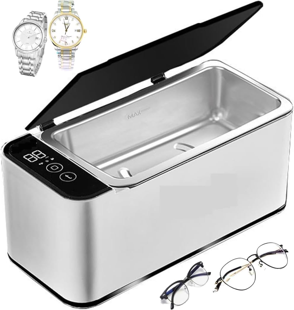 Ultrasonic Jewelry Cleaner, 360° Deep Cleaning with Timers for Rings, Earrings & Dentures