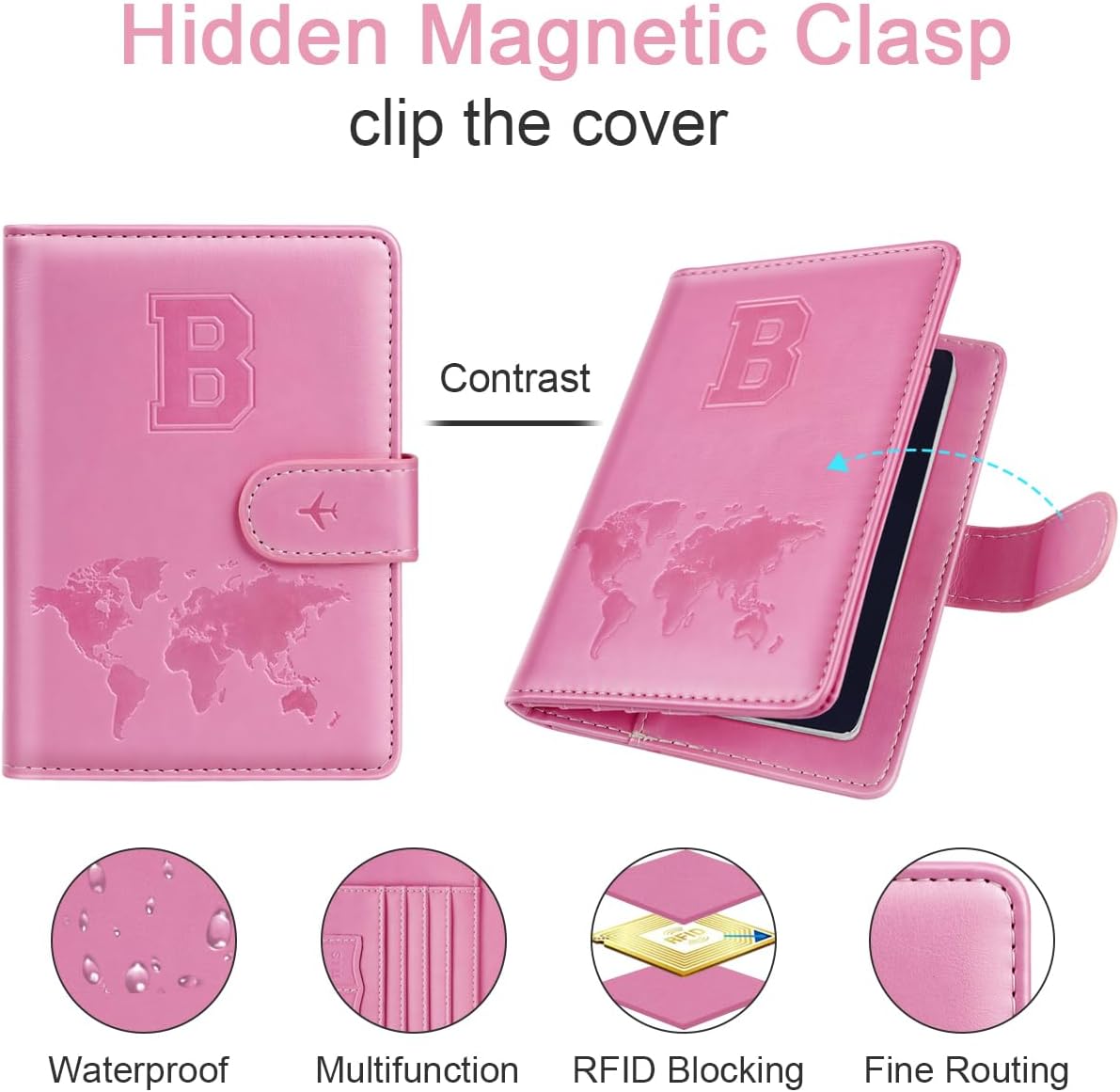 Passport Holder Cover Initial Letter A-Z Travel Wallet Personalized image 4
