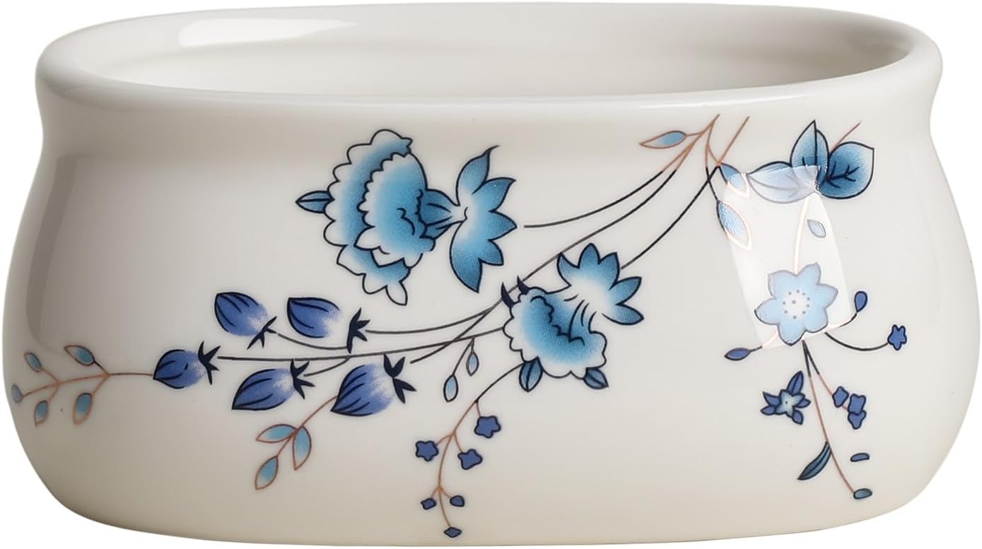 WAIT FLY Ceramic Sugar Packet Holder 4.5 OZ Sugar Bowl Tea Bag Bowl-Blue and White
