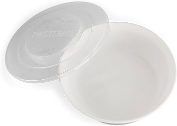 Twistshake Baby Bowl with Airtight Lid | BPA-Free | 6 Month+ Baby Feeding Plate | Food Training Plate for Kids | Food & Cereal | Learning Bowl for Kids | White