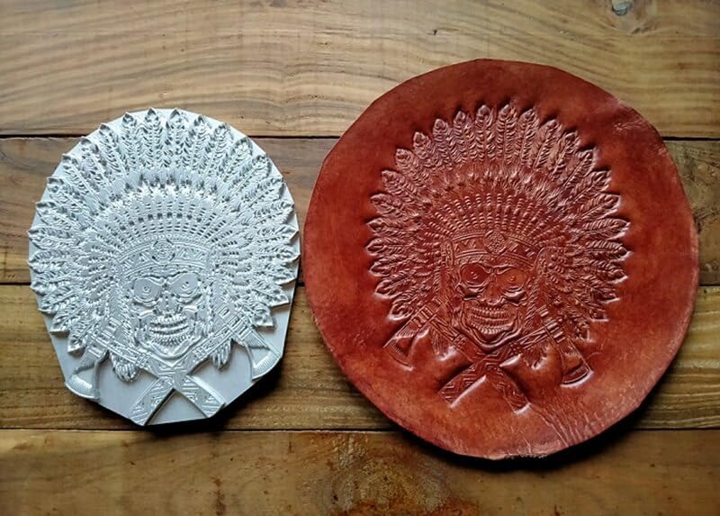 DIY tool Indian skull pattern 3D three-dimensional relief embossing mold stamp mold for leather embossing - (Color: A)