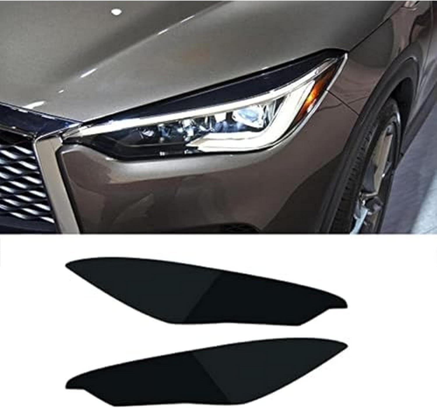 SamLng Car Front Light Film for QX50 2018 2019 2020 Car Headlight Protective Film Front Light Transparent Blackened TPU Sticker Car Headlight Protective Film