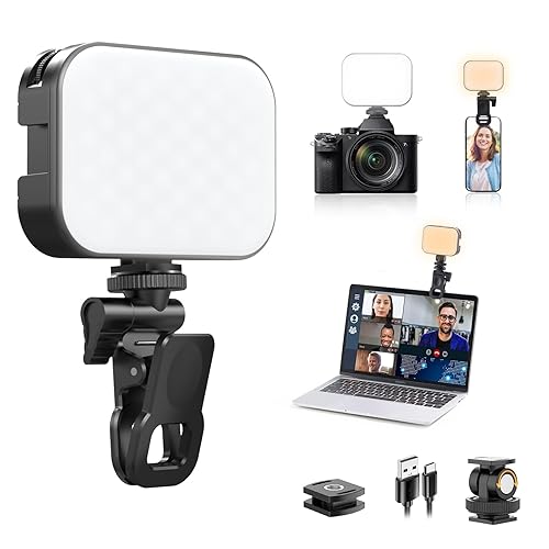 Ulanzi VL100X Selfie Light, Clip LED Light Panel for Phone/Laptop/Tablet/Computer, Bi-Color Portable Clip Camera Light with Dimmable 2500-6500K with 2000mAh Battery for Video Conference/Picture - VL100X Bi-Color
