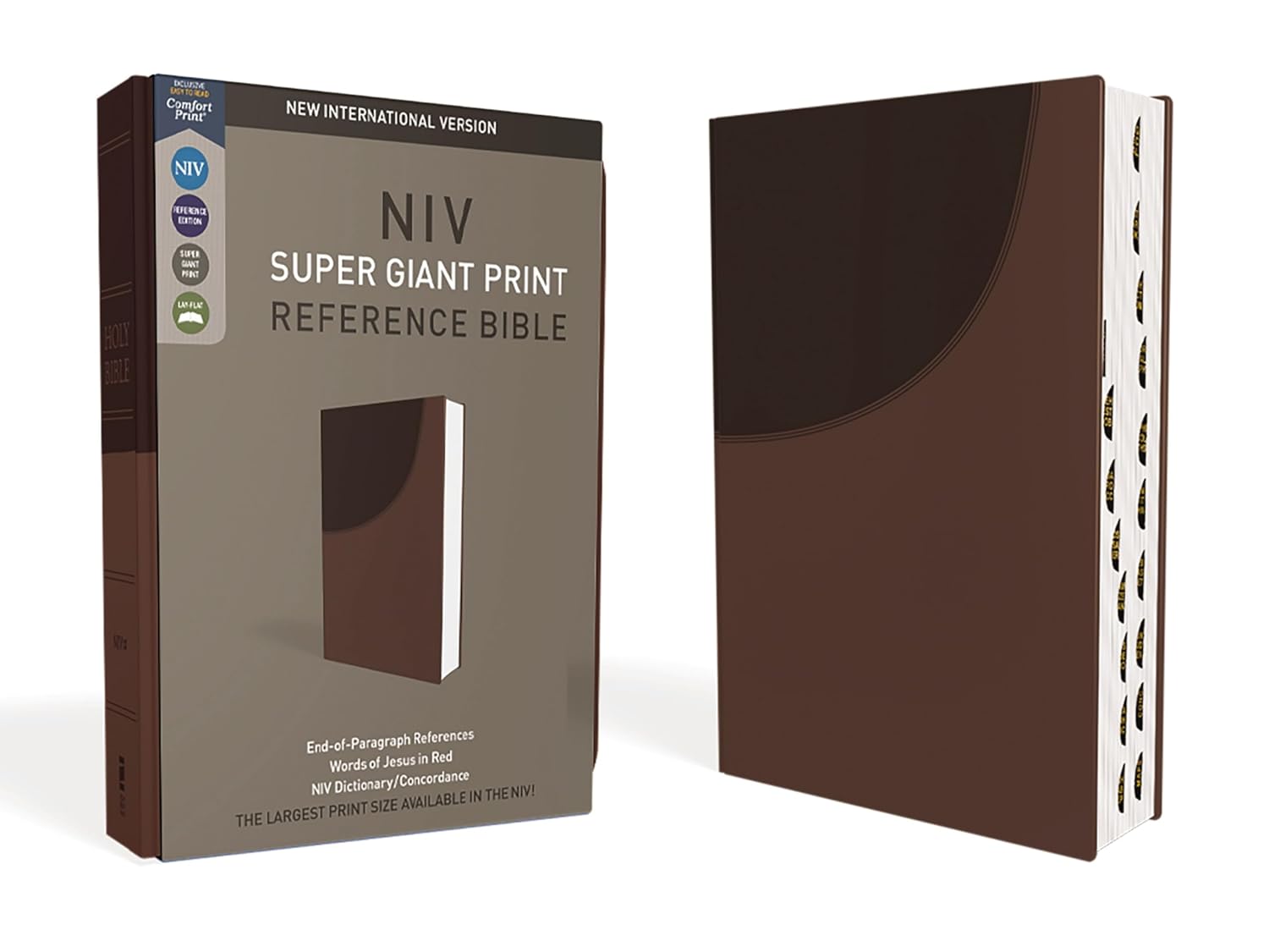 NIV Super Giant Print Reference Bible, Leathersoft- Brown