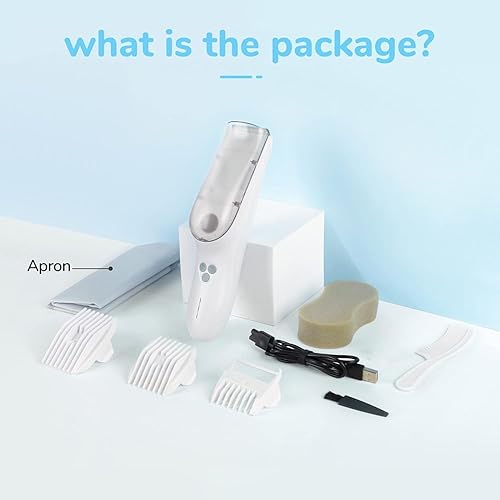 Miniatura 6 de FERRISA Cortapelos de bebé inalámbricos, cortapelos al vacío para cabello fino de bebé, cortapelos silenciosos para bebés, cortapelos para bebés,