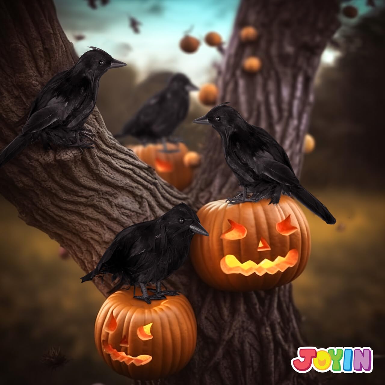 Amazon.com: JOYIN 6 Pcs Black Halloween Crow Decor, Realistic Crow