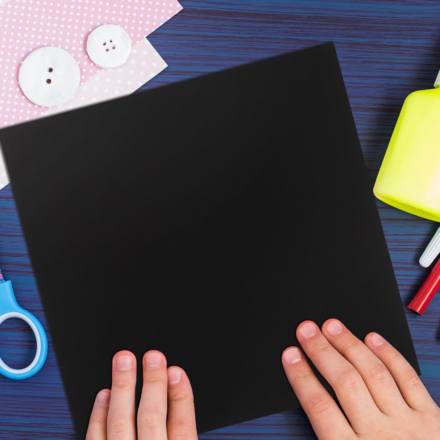 Cardstock Scrapbook Paper,100 Pack Cardstock 230gsm Thick Heavyweight Creative Card Making Supplies for Card Making Paper Crafting For Cricut Card Making Paper Crafting (11.4 x 11.4") (Black)