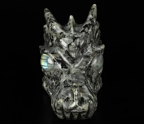 Miniatura 2 de Skullis Cráneo de cristal tallado de esmeralda 50in escultura de arte fino piedra curativa Reiki 1198