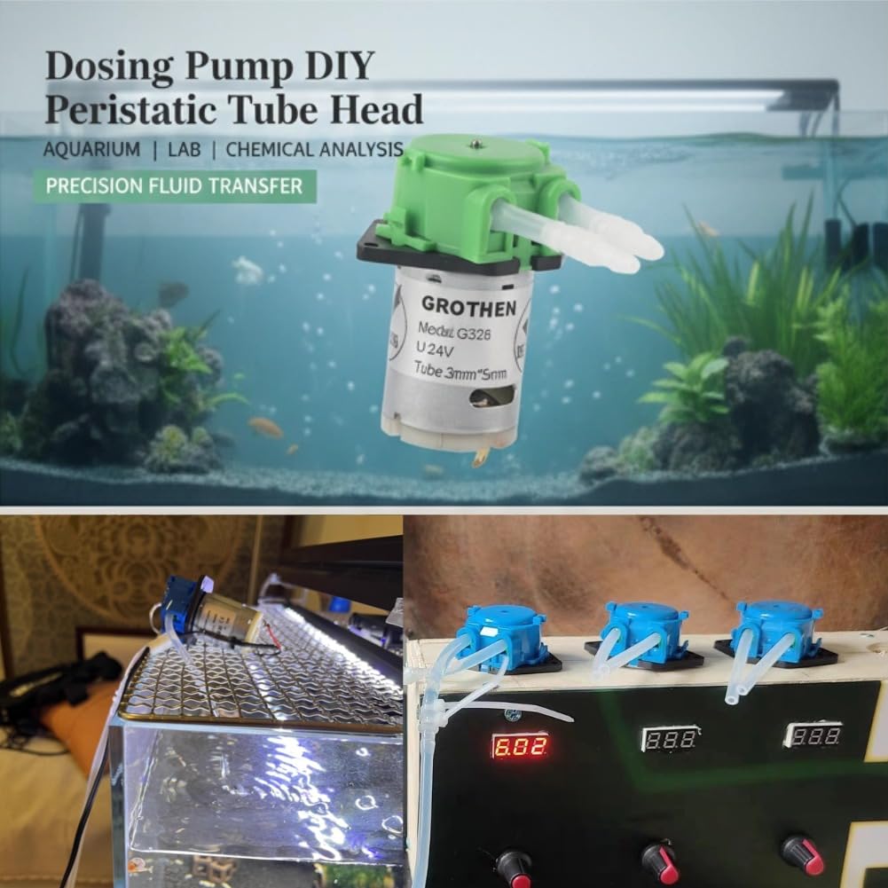 Pompe Doseuse à Grand Débit 24V Tube Péristaltique pour Pompes de Dosage Vert d'Analyse Chimique de Laboratoire d'Aquarium sous Vide