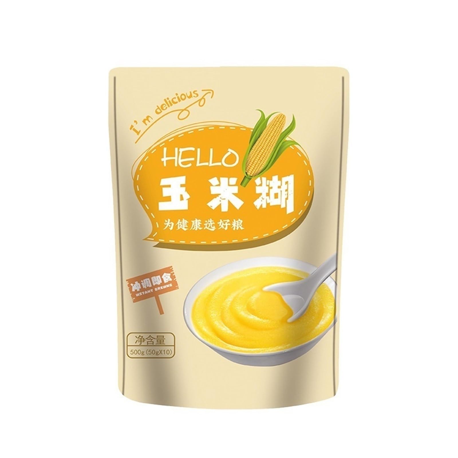 Owsianka kukurydziana w proszku, 500g - Błyskawiczna pełnoziarnista śniadaniowa owsianka owsiana, z łatwością przygotuj własną bogatą owsiankę kukurydzianą