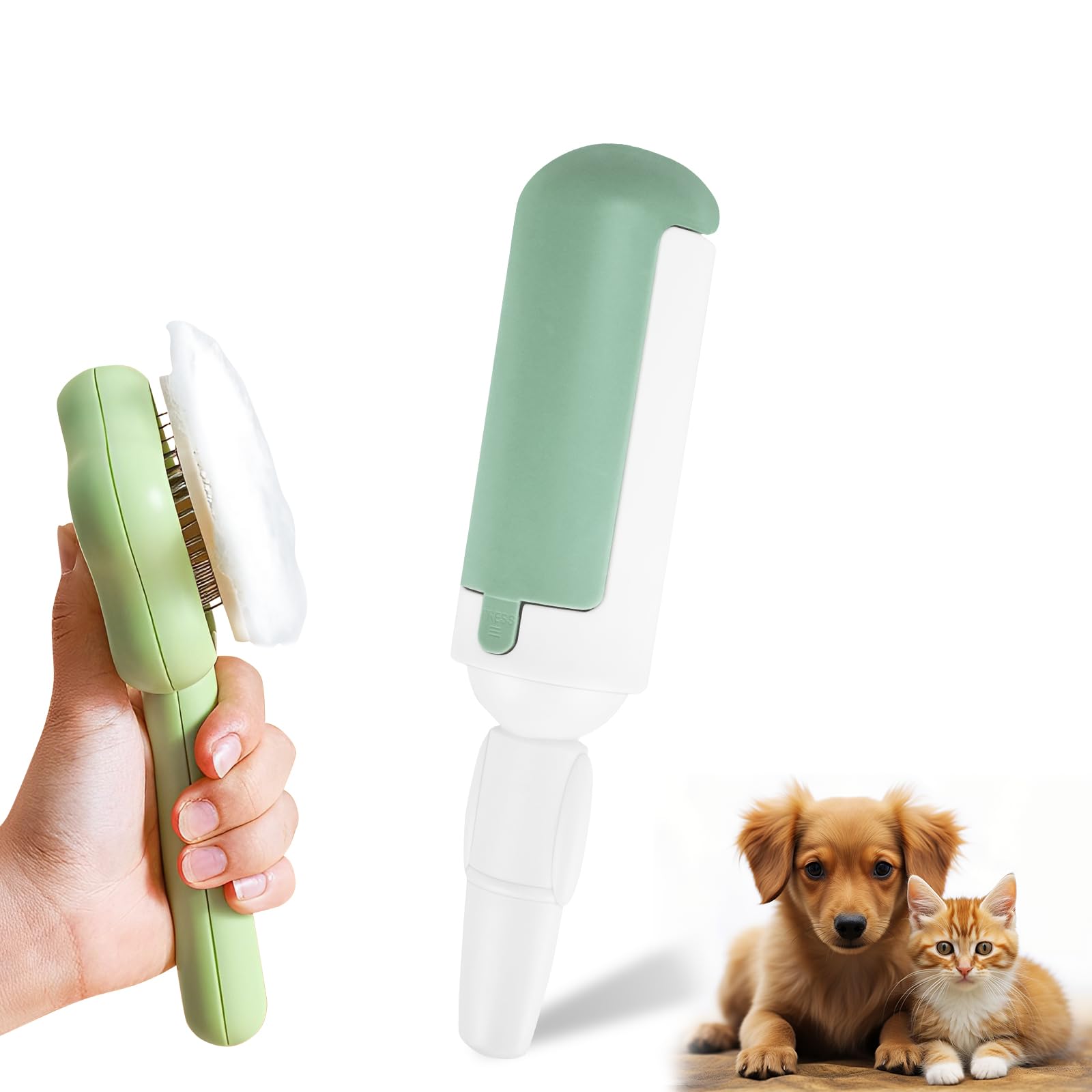 Mulaibdin Quita Pelos Mascota, Rodillo Quitapelos Mascotas Lavable, Recoge Pelos Mascotas con Cepillo Pelo Gatos & Perro, Quitapelos Gato Reutilizable para Ropa,Sofá, Coche,Alfombras