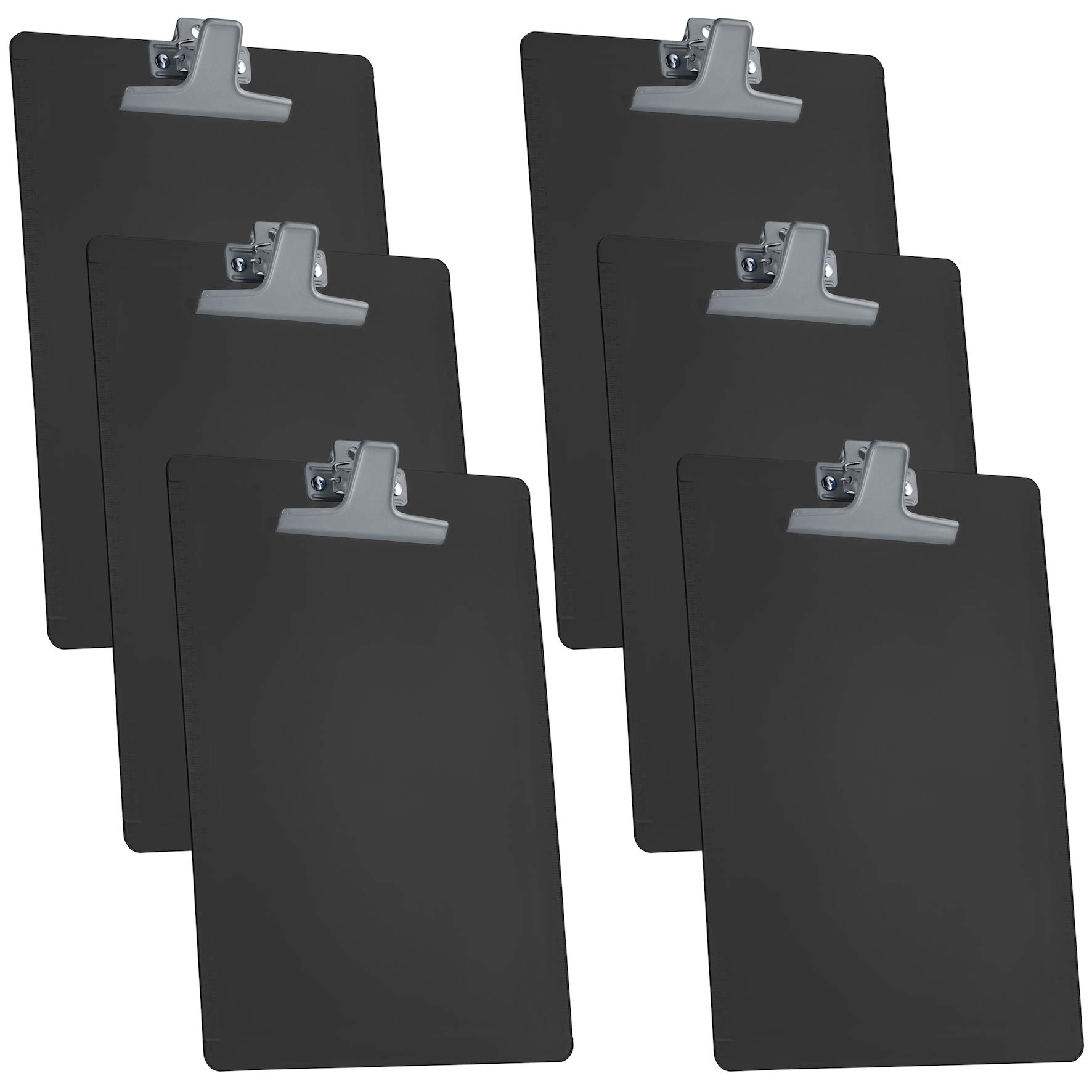 Acrimet Porte-bloc Format Lettre A4 (34 x 24 cm) avec Pince Métallique Premium et Règles Latérales (Plastique) (Couleur Noire)