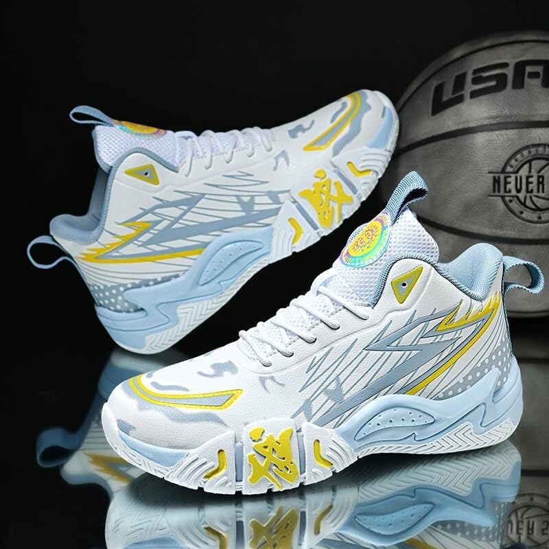 Zapatillas de Baloncesto Alto Unisex Acolchadas, Entrenamiento Casual