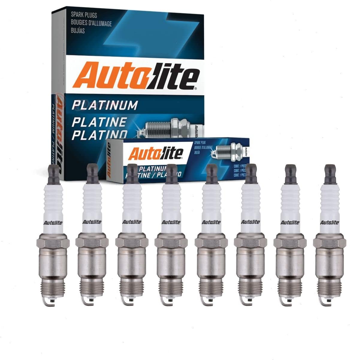 8 pc Autolite Platinum Spark Plugs compatible with Ford Bronco 5.0L 5.8L V8 1984-1996
