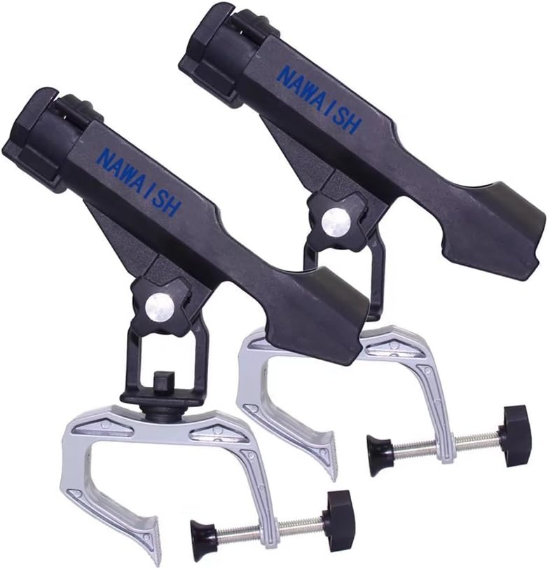 Fishing Boat Rods Holder Folding with Large Clamp Opening 360 Degree Adjustable Fishing Rod Racks Racks Holder 2 Pcs