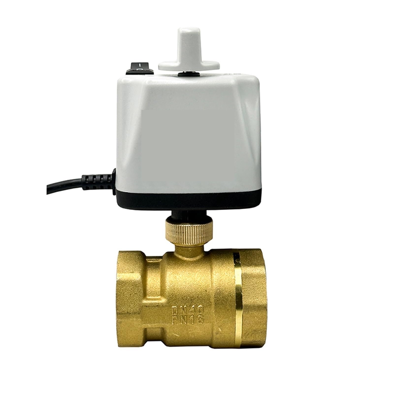 Kugelhahn, 1/2" 3/4" 1" 2" Motorisierter Kugelhahn Mit Manuellem Schalter Messing 2-Draht-Ausschaltrückstellung 8 N·m Drehmoment Elektrisches Ventil 220 24V 12V(1",12VDC_NORMALLY CLOSED)