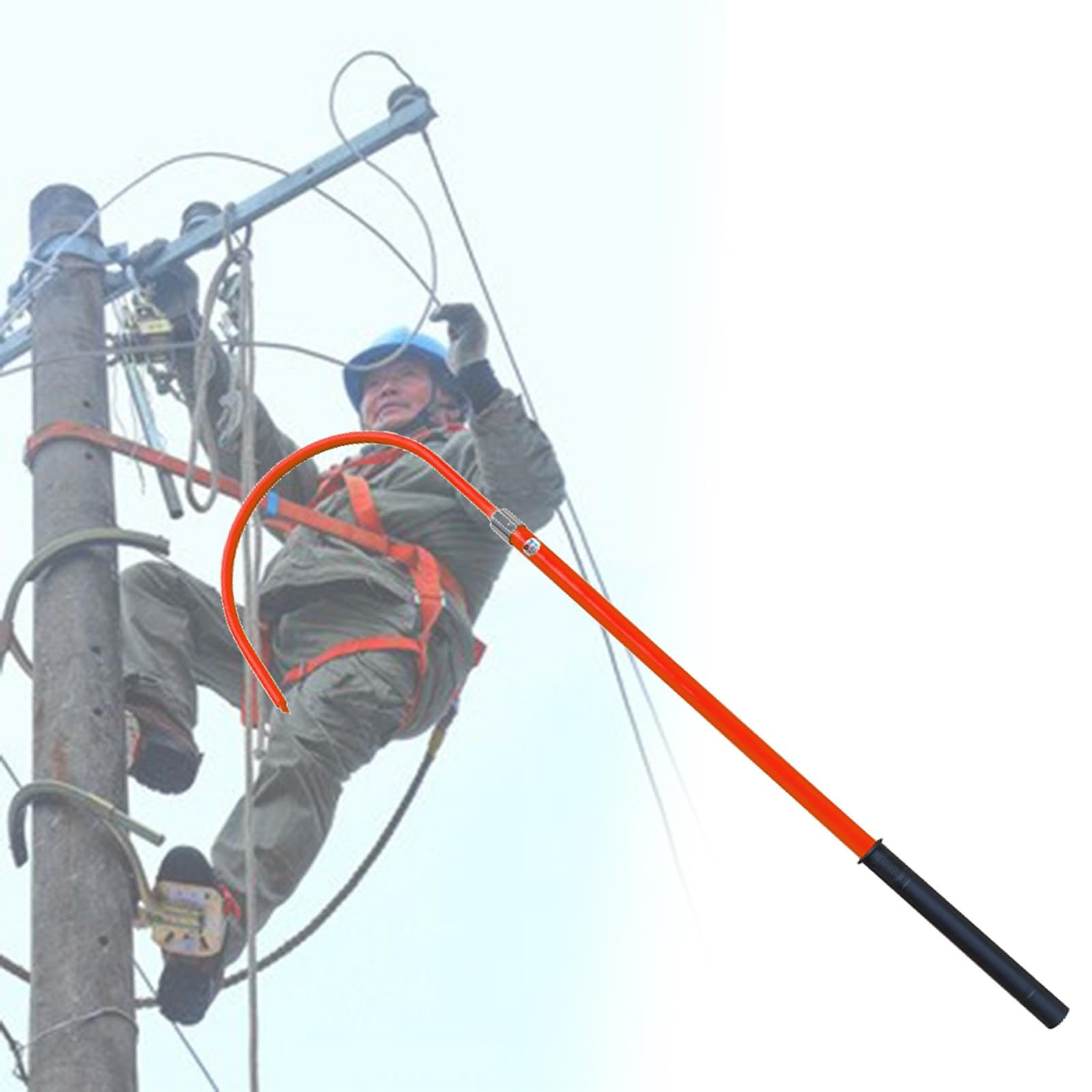 Lekki hak ratunkowy z izolacją, obciążenie 220 funtów, dla bezpieczeństwa elektryków, 10 kV, 35 kV, 110 kV, 220 kV, konserwacja instalacji elektrycznych, awaryjne narzędzie do ratowania życia, p