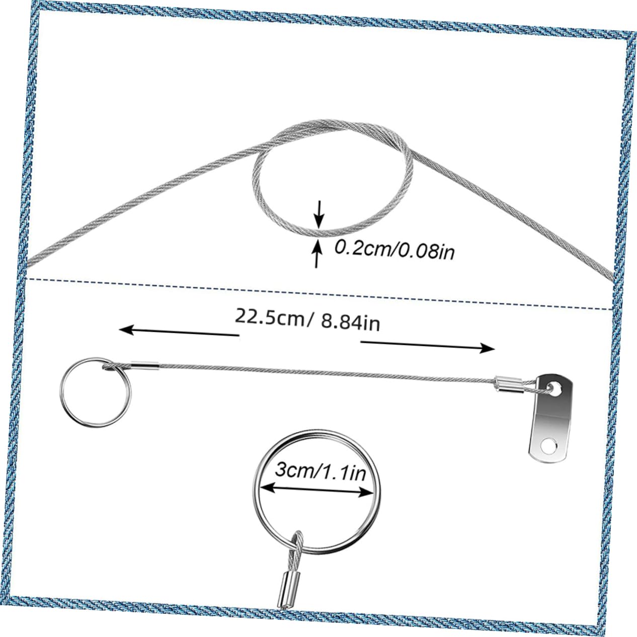 SEWACC 1Set Stainless Steel Safety Cable Hardware Wire for Boat Applications Flexible Strong for Harsh Environments