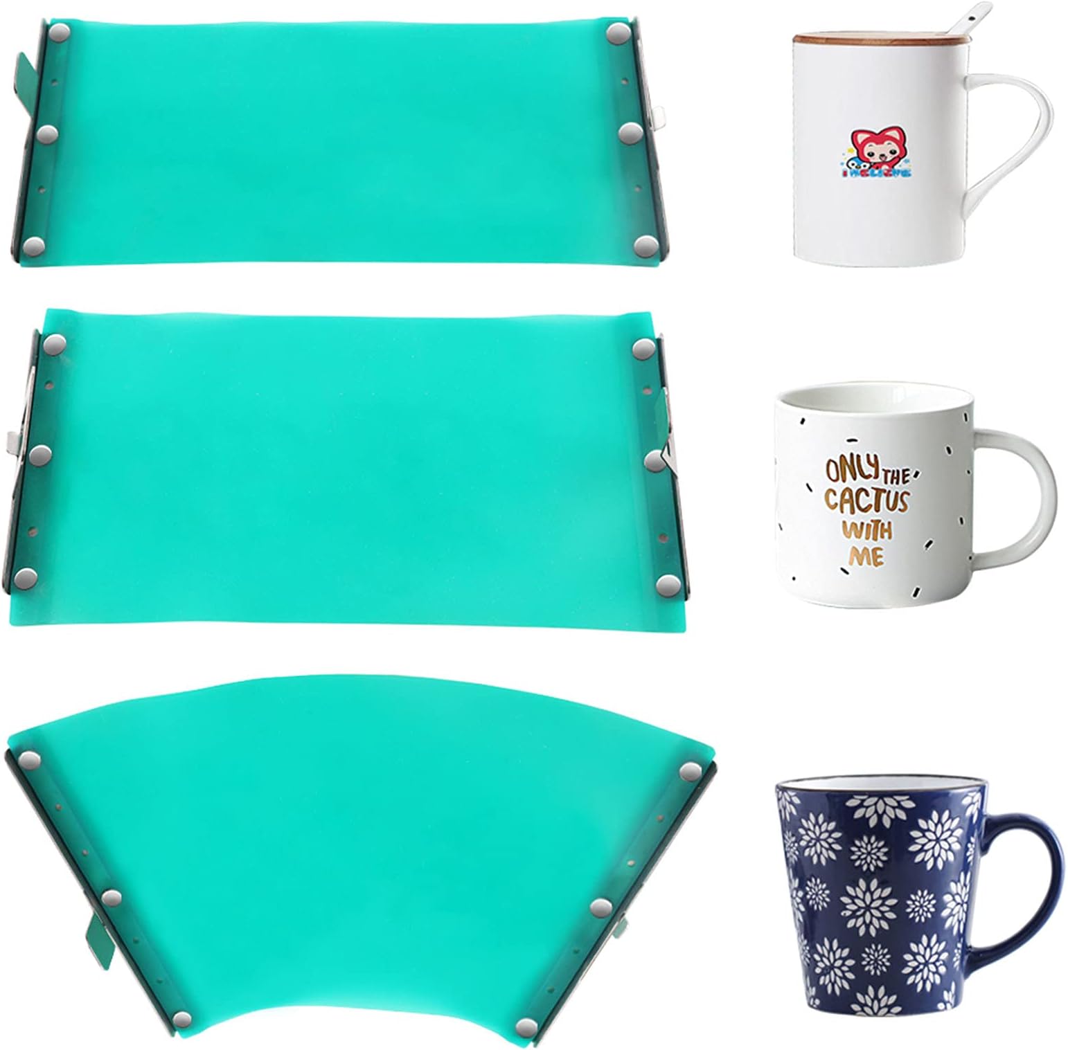 17OZ 15OZ and 11OZ Silicone Mug Clamp,Sublimation Mug Wraps Heat Press,Cup Clamp Fixture for Mugs Printing 3pcs