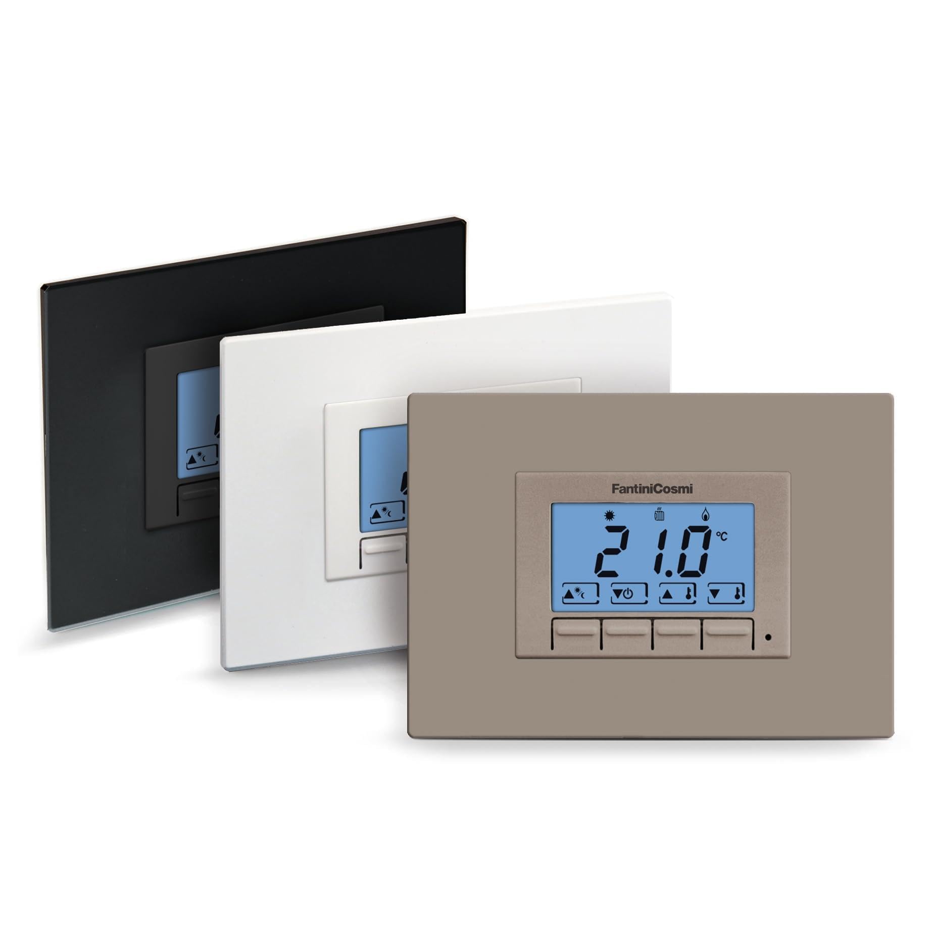 CH121K Termostato Retroilluminato da Incasso a Batterie Multiplacca Fantini Cosmi