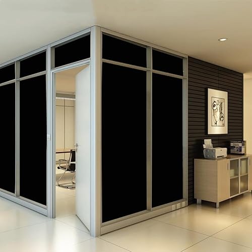 Miniatura 9 de VELIMAX Película opaca total estática para ventana, privacidad para oscurecer la habitación, tinte de ventana, cubierta de ventana negra, bloqueo de