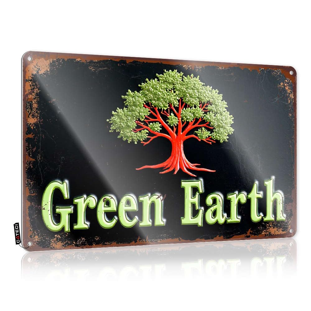 Sujd Colour Metal Groomsmen Gift Plaque - Green Earth Tree Logo Humor Metal Wall Art Ready To Hang For Clearance(30X40cm)