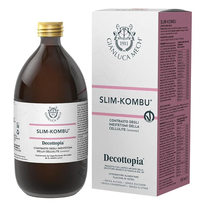 Gianluca Mech | Decottopia Slim-Kombu Integratori Alimentari Keto, Contrasta Ritenzione Idrica e Cellulite, Vegan, 500 ml