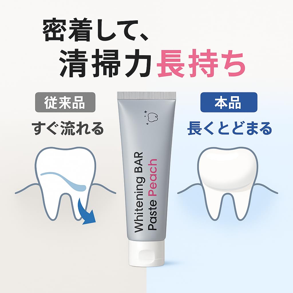 Amazon.co.jp: ホワイトニング 歯磨き粉 医師監修 ピーチ味 日本製