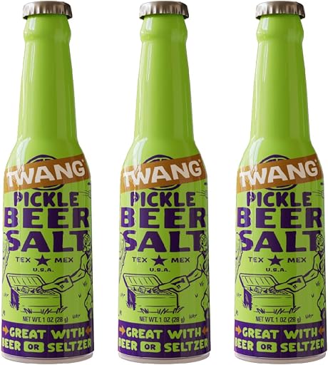Twang Flavored Beer Salt Seasoning, Pickle, Toppings for Beer, Hard Seltzers, Canned Cocktails and More, 1 Ounce (Pack of 3)