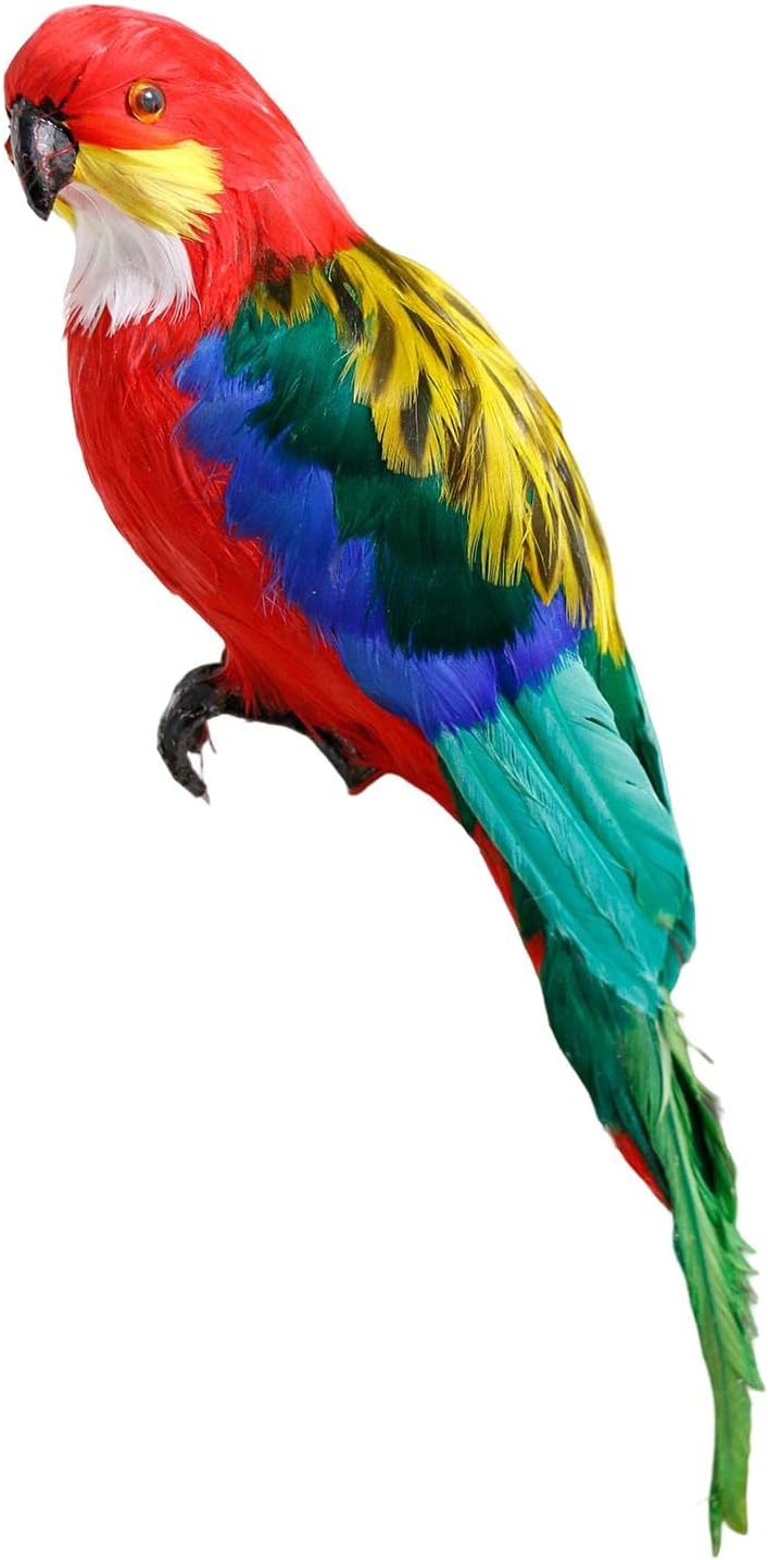 SM SunniMix Hanging Feather Macaw Props Bird Statue Large Simulation Statue for House Lawn Landscape Ornament Decor