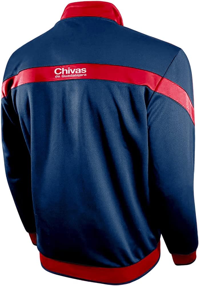 Icon Sports Soccer Track Jacket – Official Men’s World Football Club Team Casual Full Zip Up Active Adult Training Top (Chivas Striker/Navy, XX-Large)