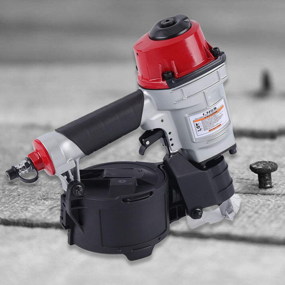 CN55 Pneumatic Coil Nailer Air Coil Nail Gun Siding Framing Nailer Tool for Wooden Furniture 100PSI