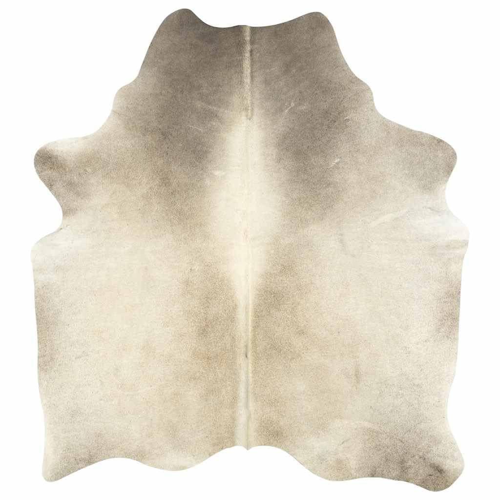 Tapis en Peau de Vache véritable Beige 180x220 cm pour Salon Chambre ou Bureau Style bohème scandinave Vintage avec Texture Douce et Facile à Nettoyer