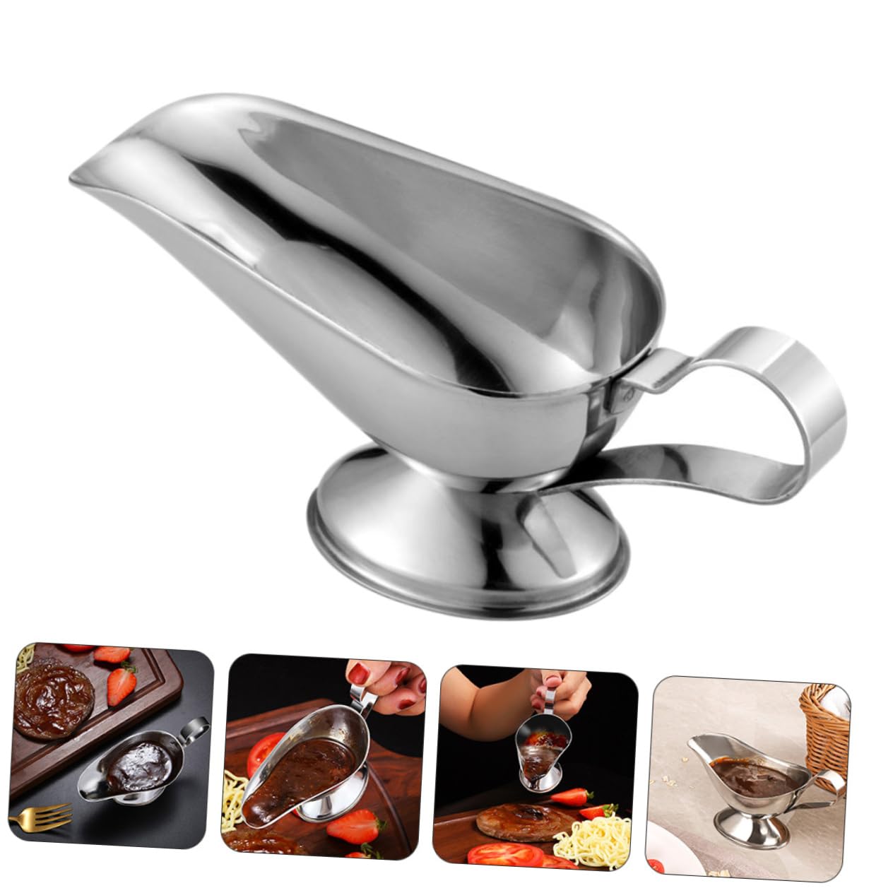 Alipis 3-piece Sauce Set Stainless Steel Gravy Sauce Dishes Small Saucer Condiment Bowls Perfect for Thanksgiving Dinner Party