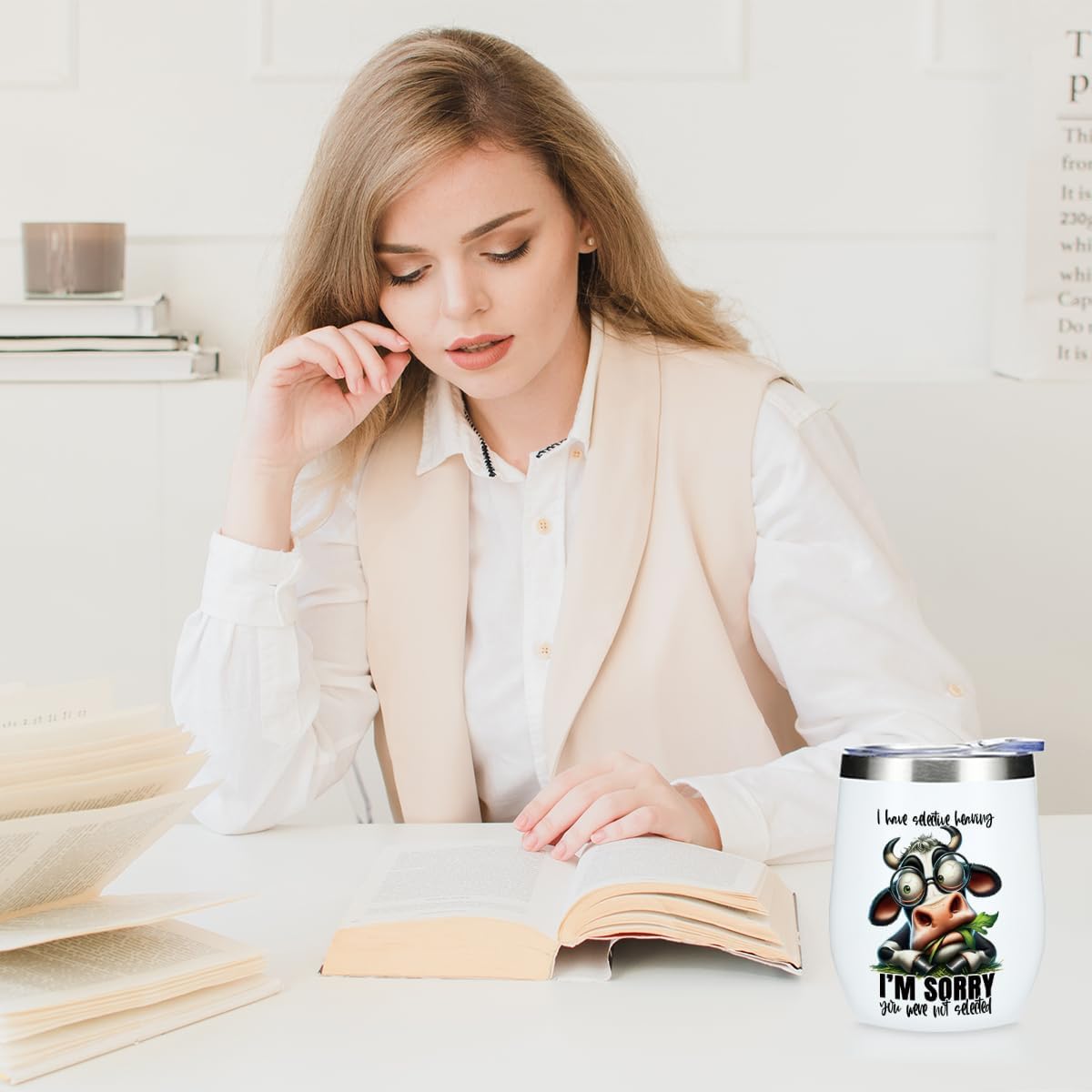 Funny Quotes Wine Tumbler, Cow Print Sarcastic Cow Gifts Double Wall Vacuum Insulated Coffee Mug Wine Glass 12 oz Tumbler with Lid for Women Men Girls Boys Dad Boss Birthday Friendship Christmas - Image 4