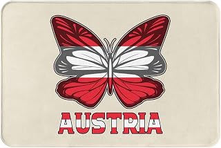 Butterfly Austria Austrians Flag Doormat Welcome Mats 16x24 Inch Indoor Outdoor Non-Slip Carpet Rugs