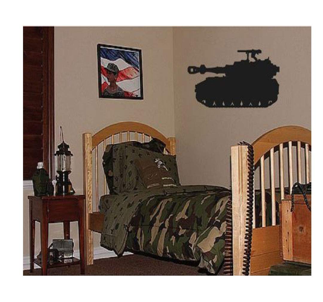 Dailinming PVC Wall Stickers Big Tank Boys Army Military Bedroom Wall Decor Decal 94X46CM