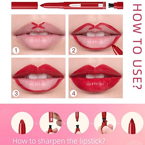 Miniatura 5 de Juego de 4 lápices de labios mate, lápiz delineador de labios retráctil impermeable, delineador de labios de alta pigmentación para maquillaje