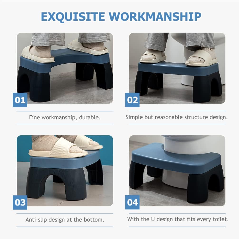 Didiseaon Plastic Foot Stool Non- Bathroom Step Stool for Adults and Boys and Girls Household Footstool for Easy Toilet Use Sturdy Design