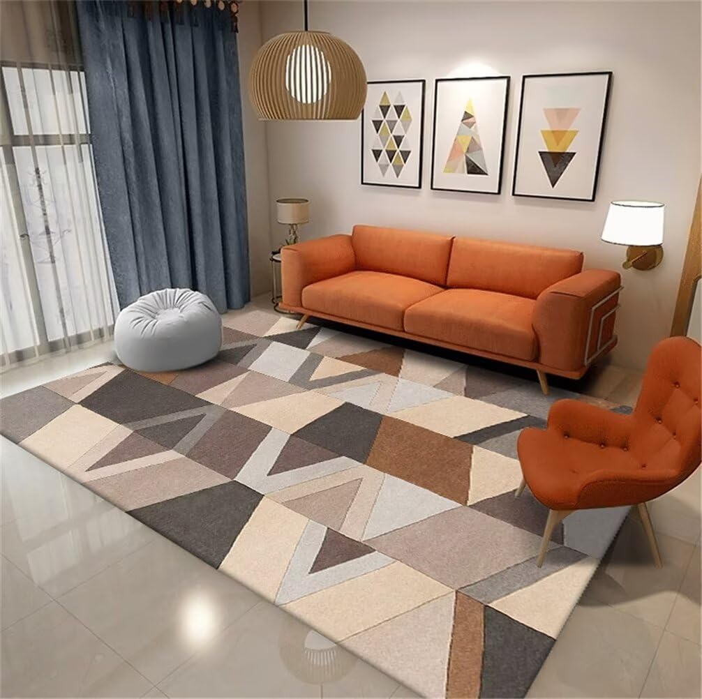 Tapis géométriques modernes pour réchauffer un sol froid et embellir la chambre