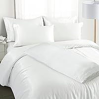 Vista 3 de Ersmak Juego de funda de edredón de satén de 6 piezas, tamaño matrimonial/queen, de lujo, con 1 funda de edredón suave, 4 fundas de almohada Queen