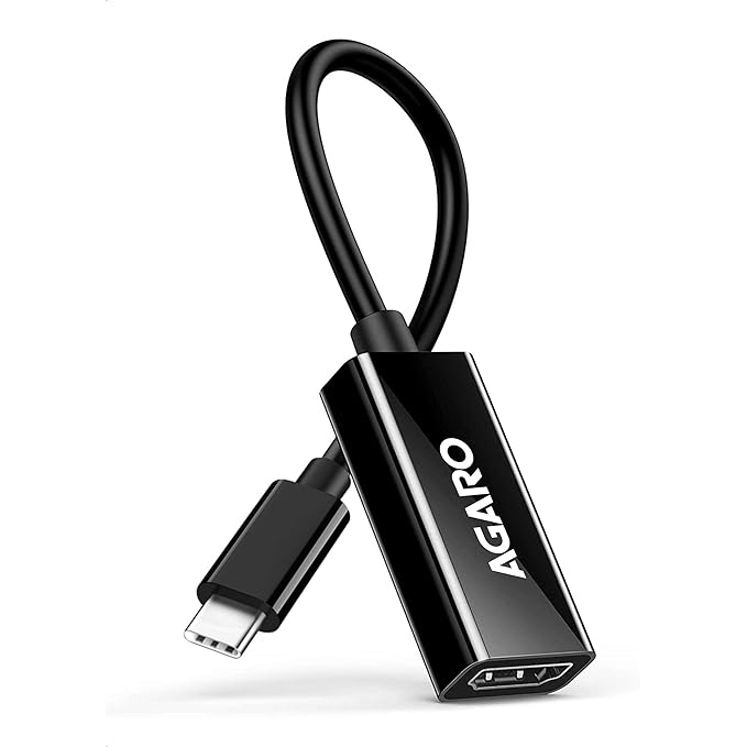 AGARO Type-C 3.1 to HDMI Converter, Portable, 0.2 Meters, Compatible for MacBook Pro, Laptop, PC and More Type C Devices