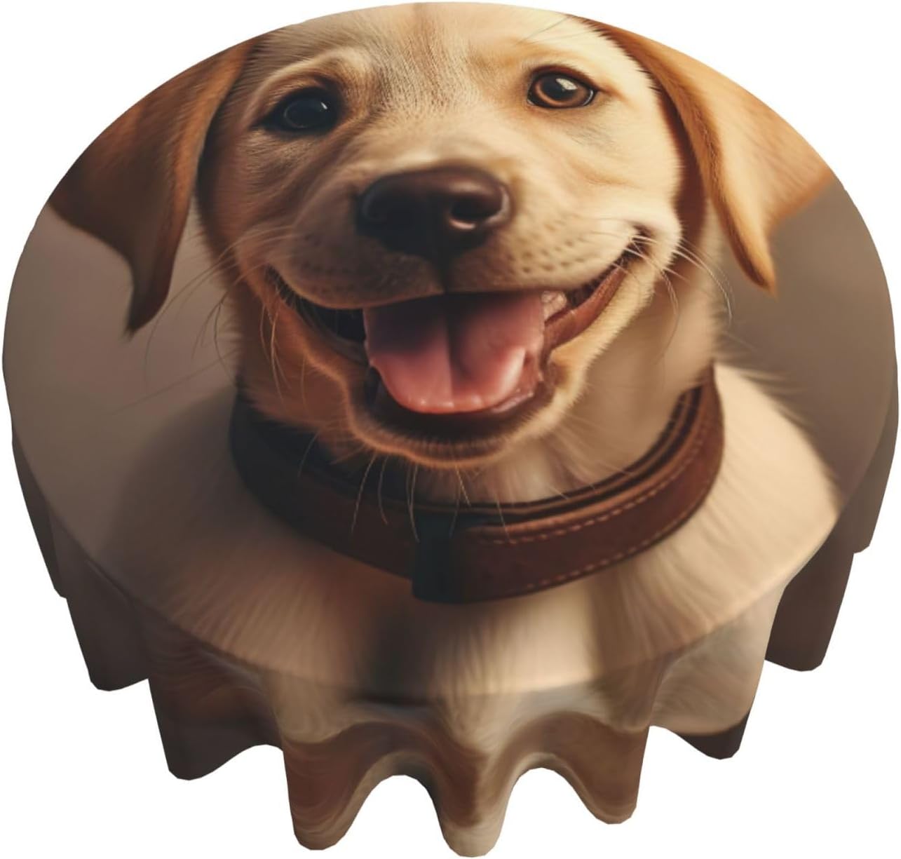Cute Labrador Dog Print Wrinkle Free Dining Table Cover for Birthday Party Farmhouse Tablecloths Up to 60 x 60 Inches