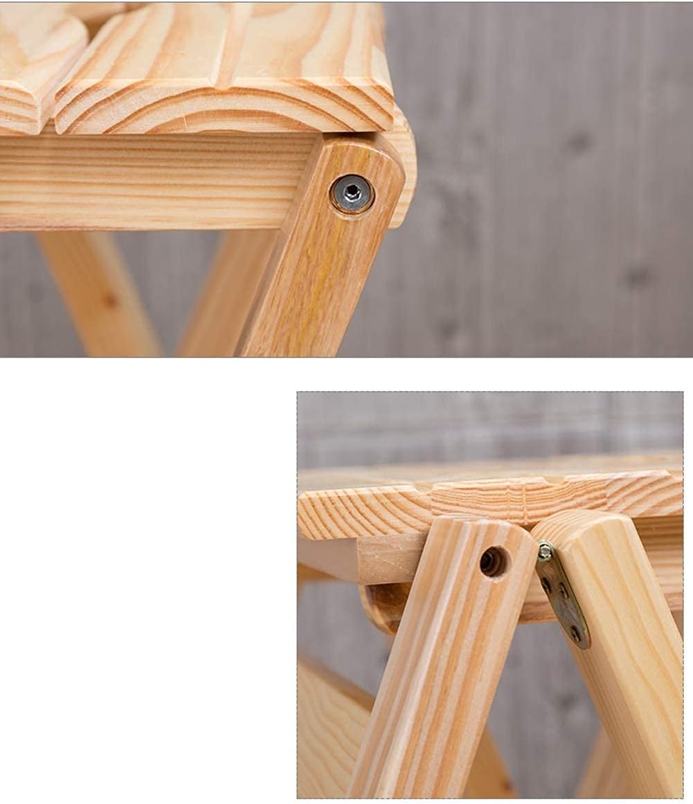 Folding Stool Ladder Chair for Home Kitchen Office Portable Dual Use Wood Step Stool with Non Slip Wide Pedal for Indoor Climbing Sturdy and Durable