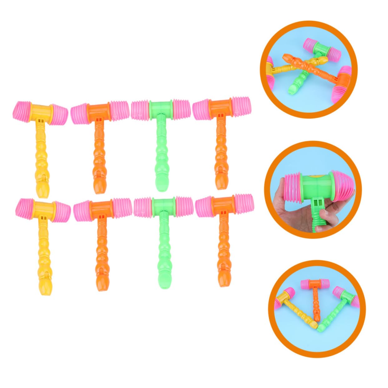 SUPVOX 8pcs Hammer Pounding Props for Cheering Grip Coordination Non Slip Design for Boys Playtime Activities Random Color